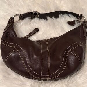 Coach Dark Brown Leather Hobo Bag
